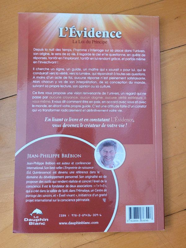 Livre L'Évidence de Jean-Philippe Brébion dans Manuels  à Longueuil/Rive Sud - Image 2