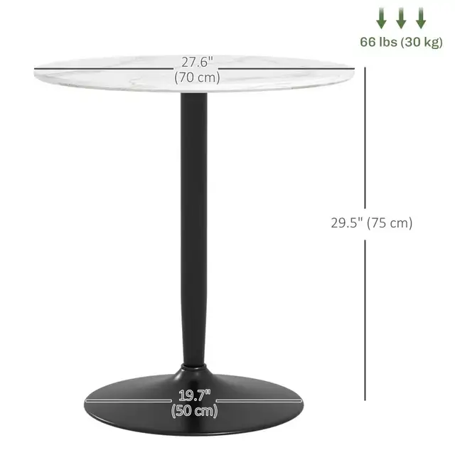 Modern Kitchen Table for 2 People, Round Dining Table with Steel in Dining Tables & Sets in Markham / York Region - Image 3