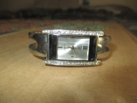 Ladies Dressy Watch with Metal Strap and Accents