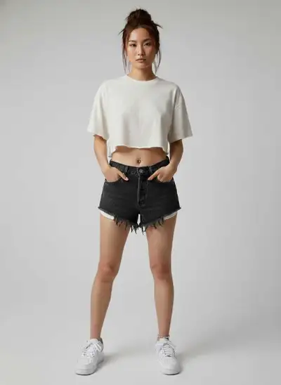 Vintage x 90s Levi’s 501 Faded Black Cut-Off Denim Short, View more