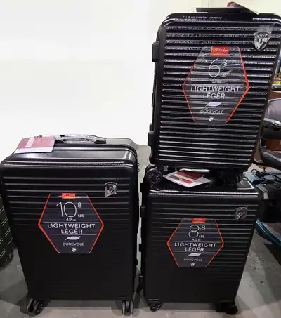 Durevole Suitcases - Black (Set of 3), View more