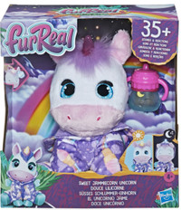 furReal Sweet Jammiecorn Unicorn Interactive Plush Toy, Light-Up