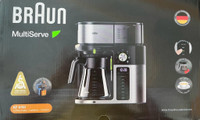 Braun MultiServe Coffee Machine + Hot Water, Stainless / Black -
