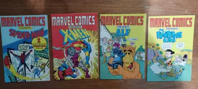 4 Mini Marvel Comic Books 1988-Spiderman, X-Men, Alf, Flintstone, View more