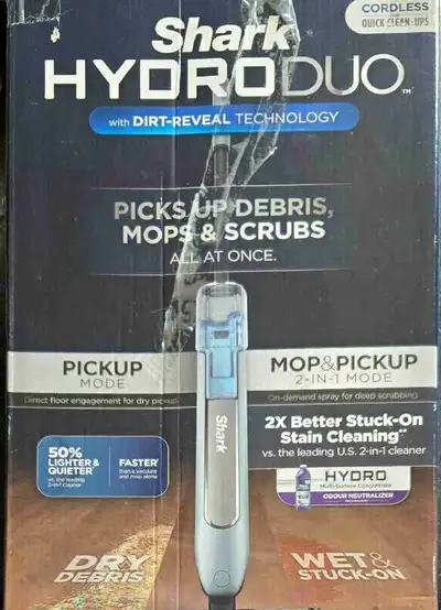 Shark Hydroduo with dirt-reveal technology, View more