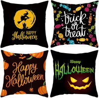 4-Pack Halloween Pillow Covers 18x18 Inch Square Cushion Throw