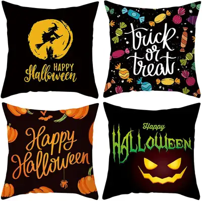4-Pack Halloween Pillow Covers 18x18 Inch Square Cushion Throw, View more