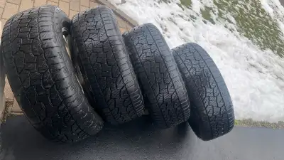 18” F150 all season wheels and tires. Hankook Dynapro 265/60R18 Includes the lug nuts needed to hold...