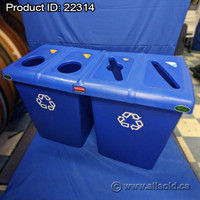 Rubbermaid Dual Containers Recycling Station - 92 Gallon