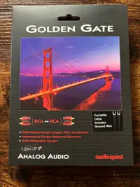 Audioquest Golden Gate + Ground 1,5M for turntable / pour table 