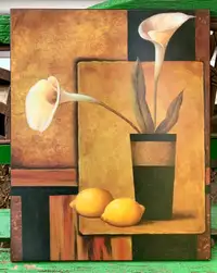 Still Life With Calla Lilies Plaque 16”x20”