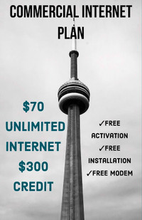 GET UNLIMITED HIGH SPEED COMMERCIAL INTERNET AT CHEAPER PRICE