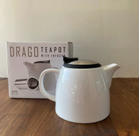 Teapot White Ceramic/Infuser
