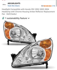 Honda CRV Headlight Pair 02-04 None Halogen Hamilton Ontario Preview