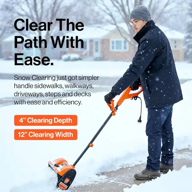 ⭐New⭐ SuperHandy 12" Electric Snow Thrower 120V Corded in Snowblowers in Markham / York Region - Image 3