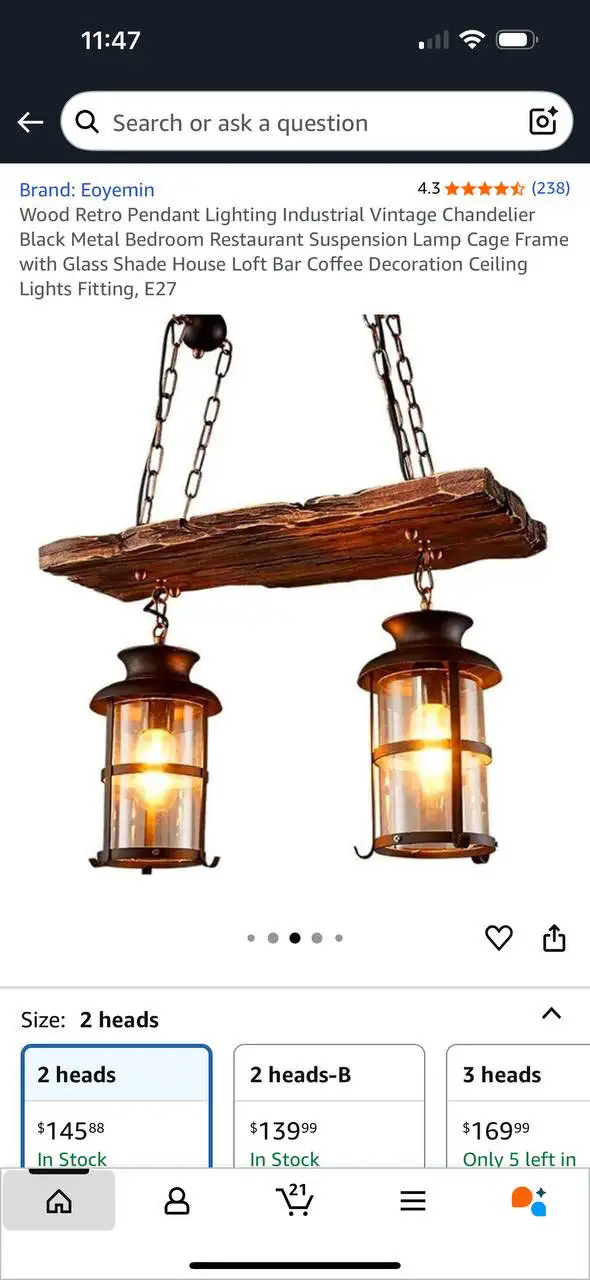 Wood Retro Pendant Lighting – Vintage Industrial Chandelier in Indoor Lighting & Fans in Kitchener / Waterloo - Image 4