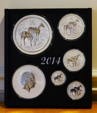 Australian Lunar 2014 piece argent 99.99% serie complete