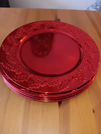 Red Christmas Chargers, View more