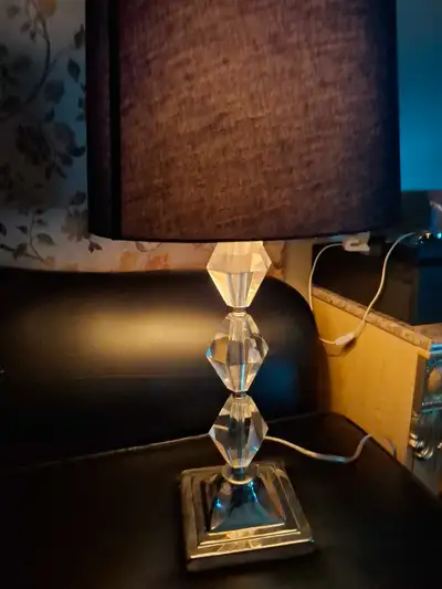 Modern Crystal Table Lamp with Black Shade, View more