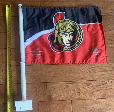 Ottawa Senators vintage car window flag, View more
