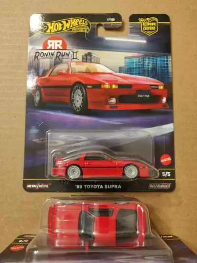 New Hot Wheels Premium Car Culture Ronin Run II 1989 Toyota Supra Mark III 1/64 diecast car with Rea...