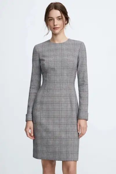 Zara Trafaluc Plaid Long Sleeve Dress, View more