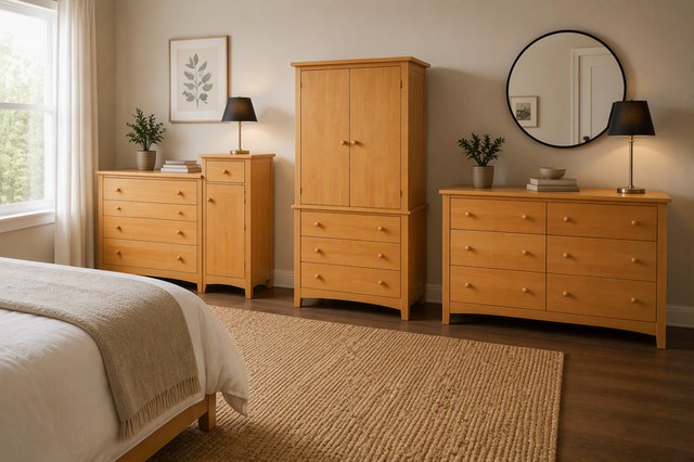 Solid Maple 4-Piece Bedroom Suite | Scandinavian Contemporary De
