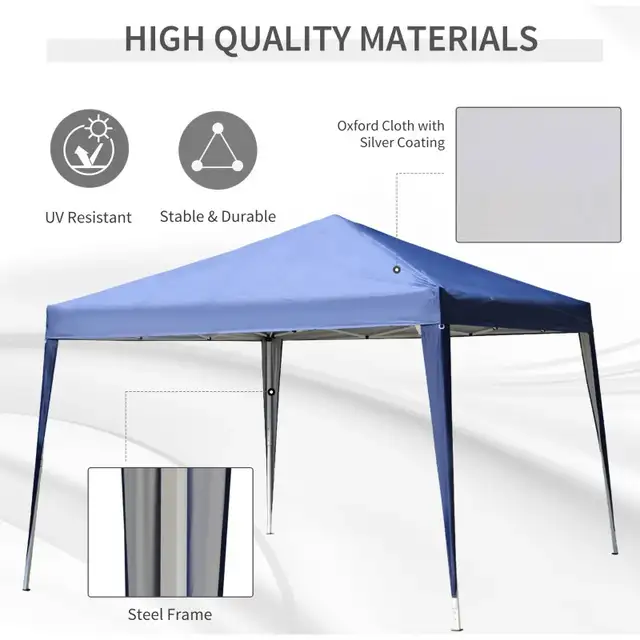 10 x 10ft Folding Pop Up Tent Outdoor Gazebo Canopy with Carryin in Patio & Garden Furniture in Markham / York Region - Image 6