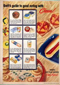 1954 full-page vintage magazine ad for Kraft Cheese