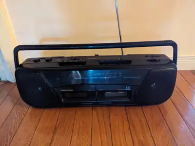 FM/AM Radio Dual Cassette Boombox Recorder, View more