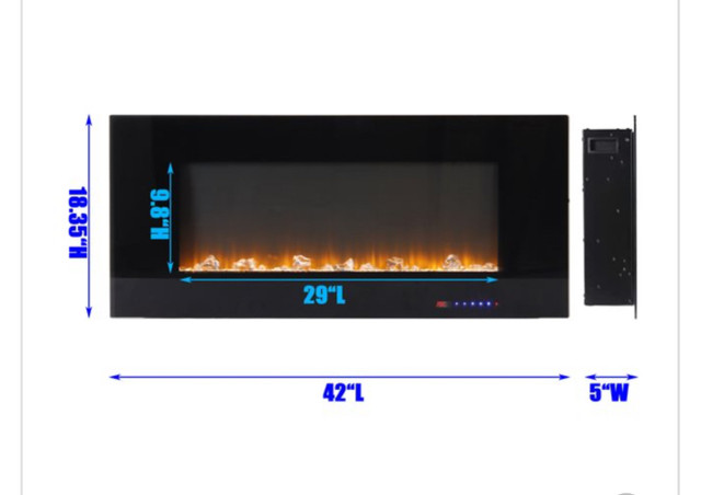 CASAINC 42-in LED Electric Fireplace with in Fireplace & Firewood in City of Toronto - Image 3