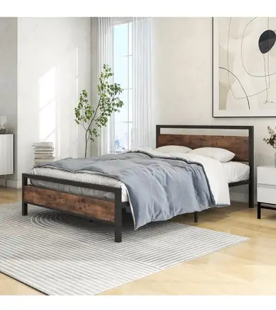 Full Size Platform Bed Frame with Wood Headboard, View more
