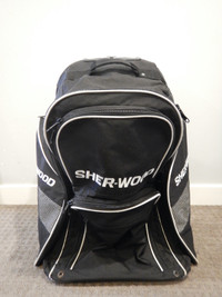 Sherwood Hockey Bag, Wheeled Backpack, Black, 27 inch, $75