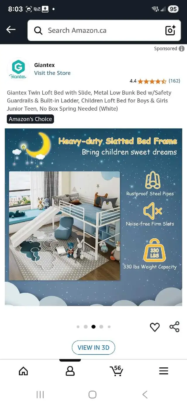 KIDS/TODDLERS/PLAYROOM/Giantex Twin Loft Bed with Slide, Metal L in Beds & Mattresses in City of Montréal - Image 7