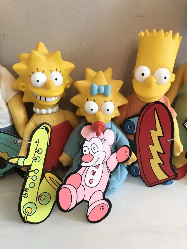 THE SIMPSONS 1990 BURGER KING COMPLETE SET WITH TAGS PLUSH TOYS