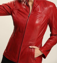 Women’s Leather Sleek Bomber Jacket