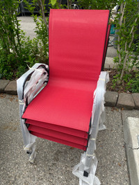 Red patio chairs