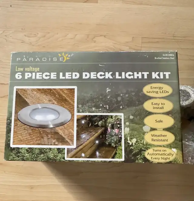 Six Piece LED Deck Light Kit, Outdoor Lighting, New In Box