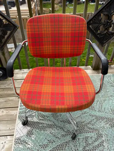 vintage 1970s MCM Swivel Office Roller Chair Doerner-Faultless , View more