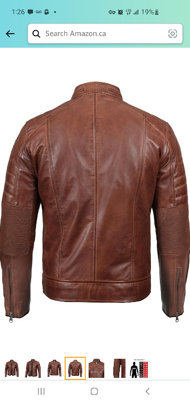 Decrum Leather Jackets Men - Real Lambskin Classic Cafe Racer in Men's in City of Toronto - Image 3