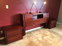 Queen headboard and side drawers.