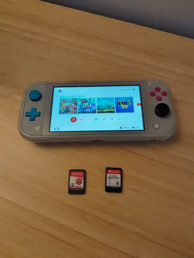 I'm looking to sell a Nintendo Switch lite pokemon edition with 128GB SD card. Included is Pokemon S...