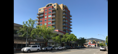 Enjoy Downtown Kamloops Living, with Mountain and City Views from this 6th Floor, 520 square ft Sout...