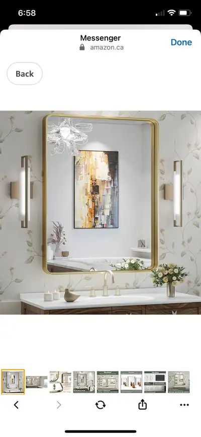 Gold Bathroom Mirror for Wall 24 x 32 Inch, View more