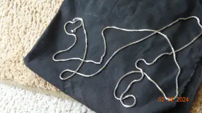 Chain necklace 2 ft  length, silver tone, nice , no mark found, View more