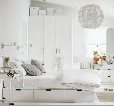 ikea Nordi queen bed  + 6 drawers, View more