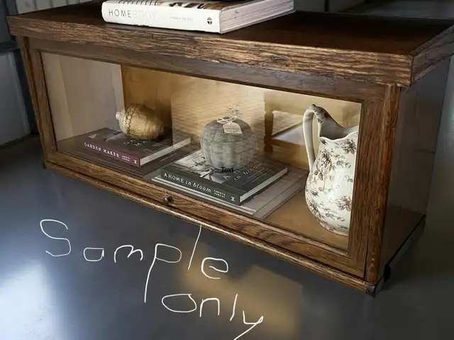 Antique  barrister bookcase repurposed table/counter top display in Storage & Organization in Hamilton - Image 8