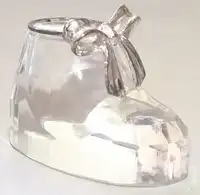 Crystal Glass Baby Boot cake Topper - Bootie