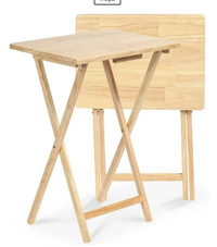 Wood Rectangle Folding Portable Tray Table