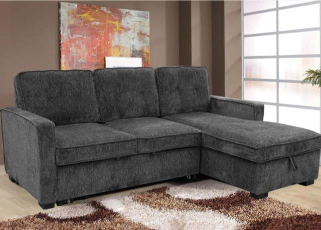 Barstow -Sofa Pull Out Bed, Rev Storage Chaise, Hidden Cupholder in Couches & Futons in Winnipeg - Image 4